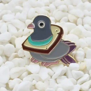 Bread Necklace Enamel Lapel Pin